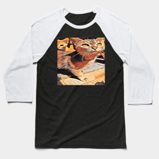 CAT TIGER YELLOW Baseball T-Shirt